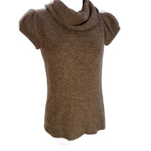 Women's Love Rocks Short Sleeve Brown Sweater S
